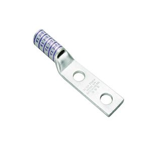 Burndy YAZ1C2N Electro Tin Plated Copper 2-Hole Type YAZ-2N Compression Lug 1-AWG 1/2-Inch Hylug