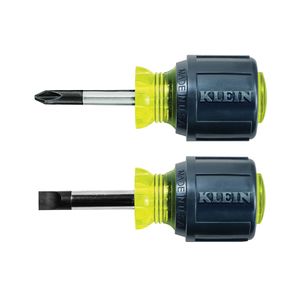 Klein Tools 85071 2-Piece Cushion Grip Stubby Screwdriver Set Tip-Ident