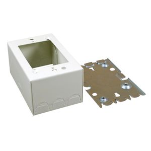 Wiremold 5744WH 1-Gang Extra Deep Switch And Receptacle Box Fitting Steel White For Use With 500 and 700 Series Single-Channel Steel Surface Raceway