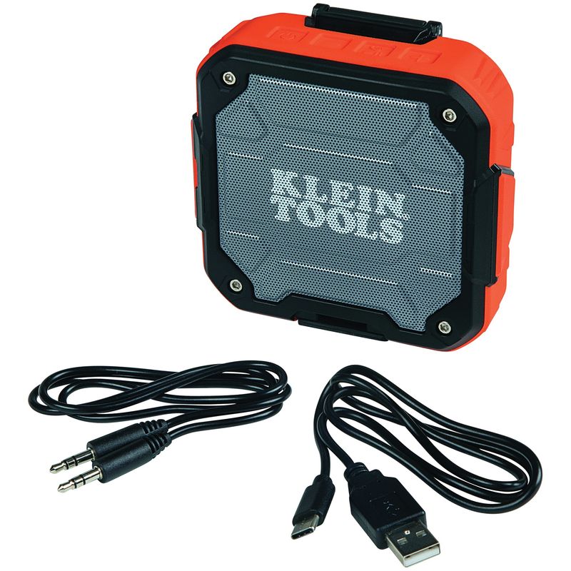 klein_tools_aepjs2_wireless_rechargeable_speaker_with_magnetic_strap_5_watt_orange_black_bluetooth_reg_943871