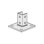 gregory_g620sq_electrogalvanized_carbon_steel_10_hole_square_single_post_base_6_inch_x_6_inch_g_strut_reg_13972