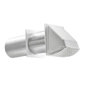 Lambro 222W Preferred Hood Vent With Tail Pipe and Trim Plate 3-Inch White Plastic