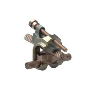 TE Connectivity 83748-2 Galvanized Steel And Copper Clad Steel Grounding/Earthing Connector 5/8-Inch 4/0-4/0-AWG 350-KCMIL-2/0-AWG Wrench-Lok