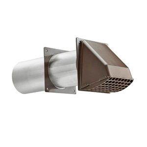 Lambro 224BS Preferred Hood Vent With Tail Pipe and Trim Plate 4-Inch Brown Plastic