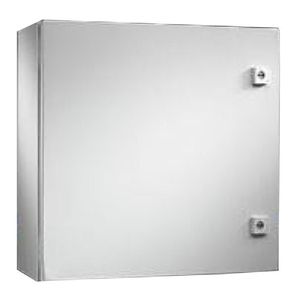 Rittal WM242408NC NEMA 3R Powder Coated Carbon Steel One Door Wall Mount Enclosure 24-Inch x 24-Inch x 8-Inch RAL 7035 Gray WM Series