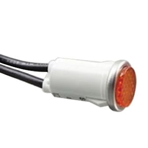 Selecta SL53416-6-BG Neon 1/2-Inch SL53 Model Raised Transparent Lens Indicator Light 125-Volt AC Amber Lens/White Body