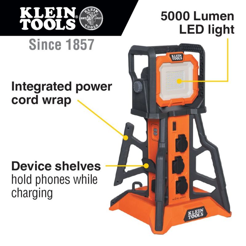 Klein Tools 29610 PowerHub 1 Lighting And Power Solution 1875-Watt