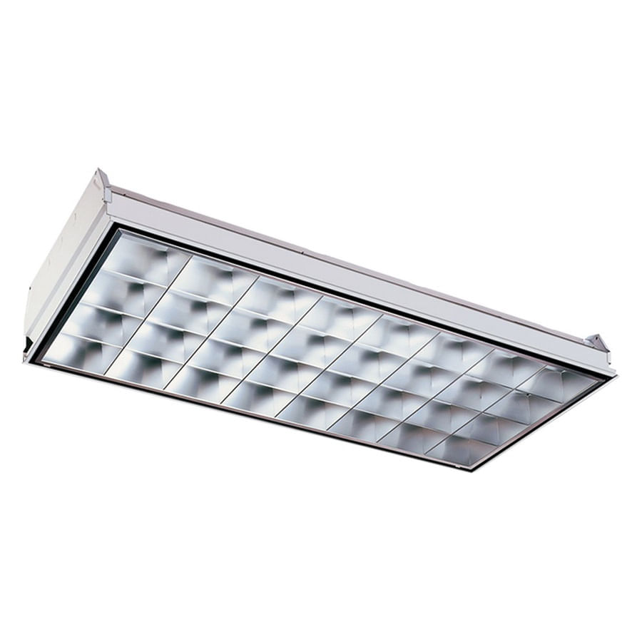 Simkar TEP244 332 18C B11 3L UNV 3 Light Lay In Fluorescent 3 Inch Deep Cell Parabolic Light 32 Watt 120 277 Volt AC Baked White Enamel