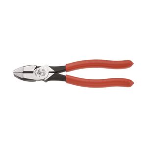 Klein Tools HD2000-9NE High Leverage Heavy-Duty Double Dipped Side Cutting Plier 9-1/2-Inch Light Red