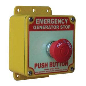 Pilla Electrical GS-120 Surface Mount 40-mm Mushroom Pushbutton Non-Metallic Emergency Generator Stop Switch 4-Inch x 3-11/16-Inch x 5-1/4-Inch