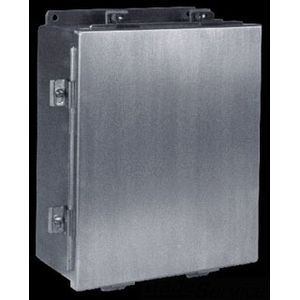 Austin Electrical Enclosures AB-12126JFCX Unpainted Stainless Steel/White Painted 304 Stainless Steel 1-Door JIC Screw Clamp Cover 12-Inch x 12-Inc