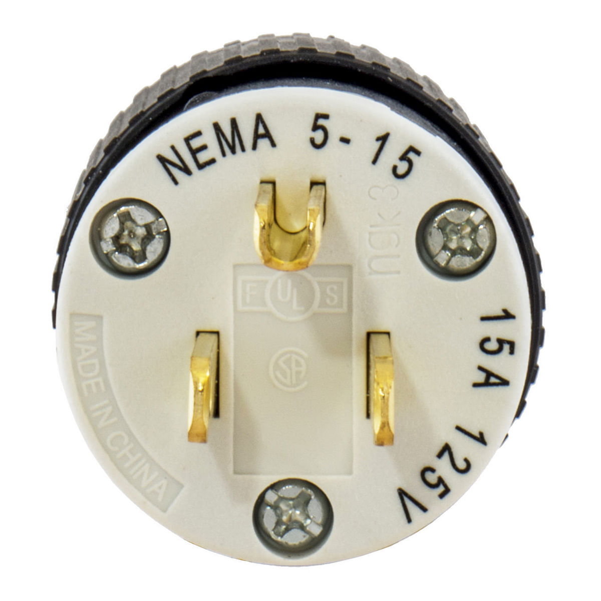 Hubbell-Wiring 515SP 3-Wire 2-Pole Polarized Straight Blade Plug