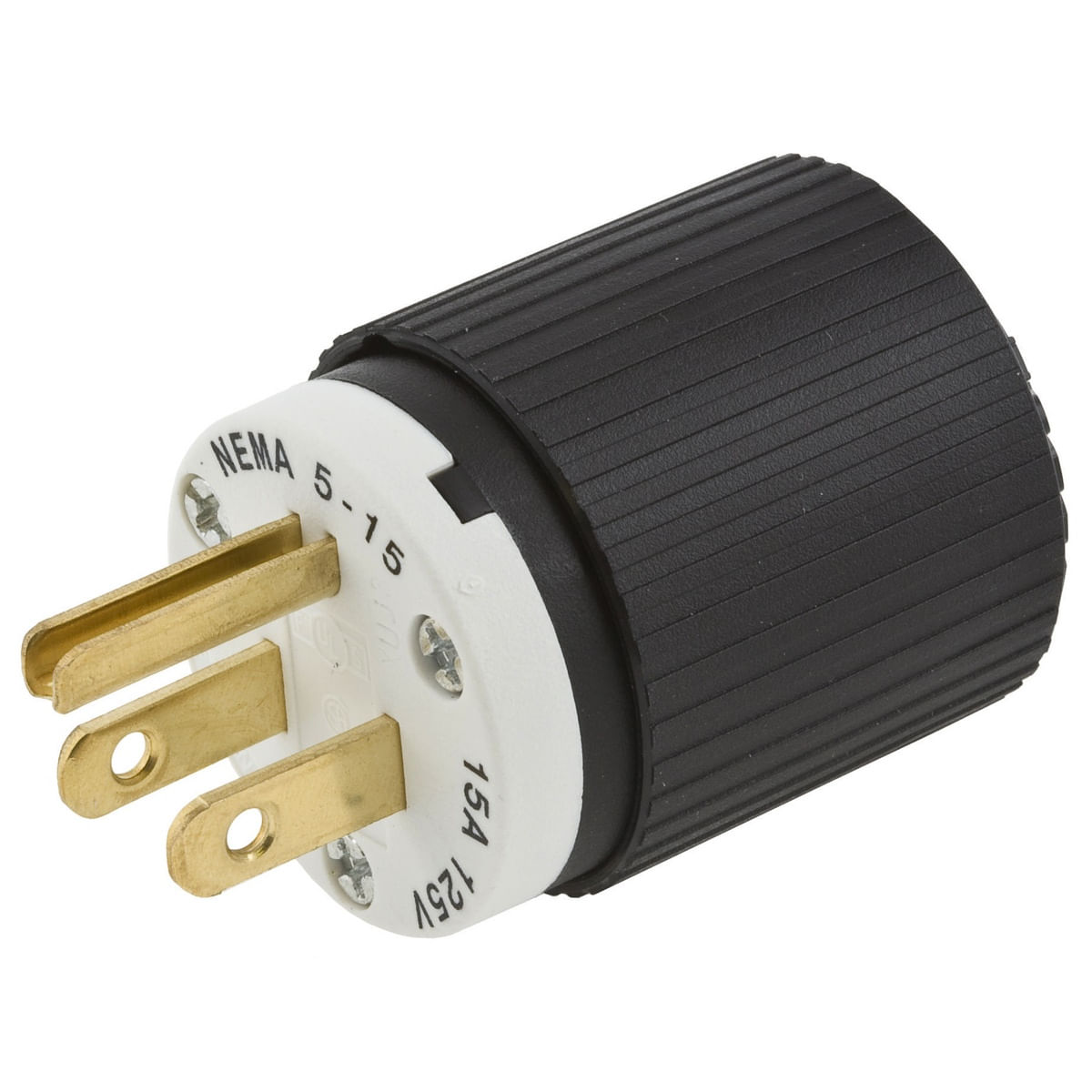 Hubbell-Wiring 515SP 3-Wire 2-Pole Polarized Straight Blade Plug