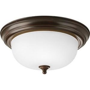 Progress Lighting P3925-20ET 2-Light Ceiling Fixture 75-Watt 120-Volt Etched Glass Antique Bronze Melon