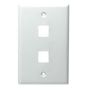 DataComm Electronics 20-3012-WH 2-Port Mid-Size Keystone Wallplate White