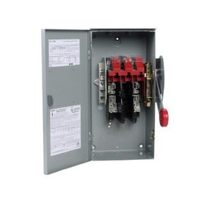 Eaton DH221NRK 3-Wire 2-Pole Fusible K Series Heavy-Duty Safety Switch 240-Volt AC 30-Amp NEMA 3R