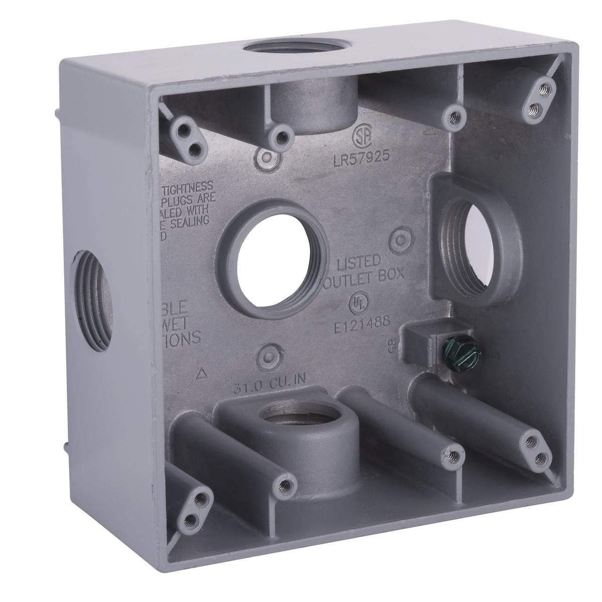 Raco 5342-0 Powder Coated Die Cast Aluminum 2-Gang Weatherproof