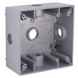 Raco 5342-0 Powder Coated Die Cast Aluminum 2-Gang Weatherproof