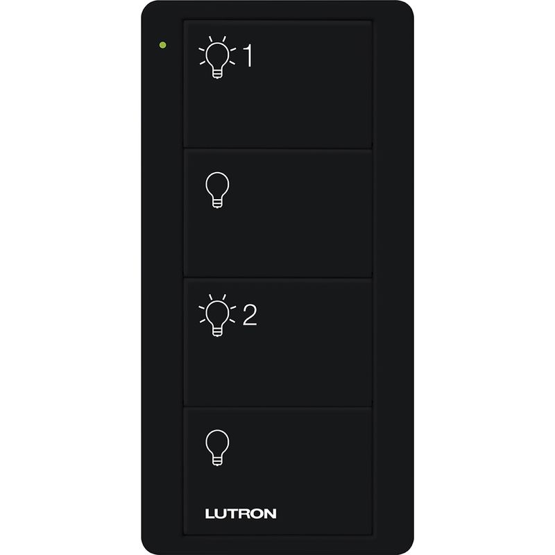 Lutron PJ2 4B BL L21P 3 Volt 4 Button Dual Group Light Icon Wireless Remote Black Pico Caseta
