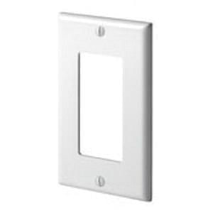 Leviton 80401-NT Thermoplastic Nylon Device Mount Standard Size 1-Gang Wallplate/Faceplate 1-Decora/GFCI Light Almond