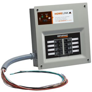 Generac 6852 2-Pole Upgradeable 10-Circuit Manual Transfer Switch 30-Amp 240-Volt NEMA 1 Indoor HomeLink