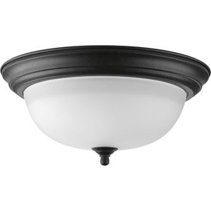 Progress Lighting P3925-80 2-Light Close-To-Ceiling Fixture 75-Watt 120-Volt Forged Black 13-1/4-Inch x 5-7/8-Inch Melon