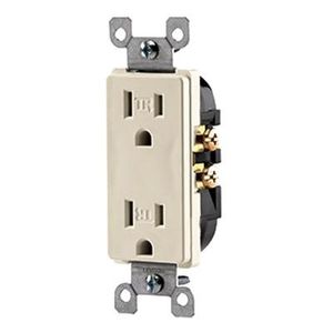 Leviton T5325-T 15A 125V Tamper Resistant Decora Duplex Receptacle/Outlet