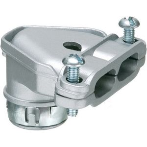 Arlington 84690ST Die Cast Zinc Non-Insulated Throat 90-Degree Duplex Connector 3/8-Inch Snap-Tite