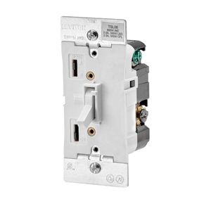Leviton TSL06-1LW 1-Pole 120-Volt AC 3-Way Electro-Mechanical Universal Lighting Dimmer White