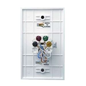 DataComm Electronics 20-1522 1-Gang Mid-Size Phone Wallplate White Color-Rite