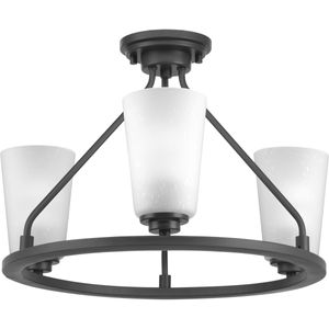 Progress Lighting P350036-143 3-Light Convertible Semi-Flush Mount Ceiling Light 60-Watt 120-Volt AC Graphite Debut