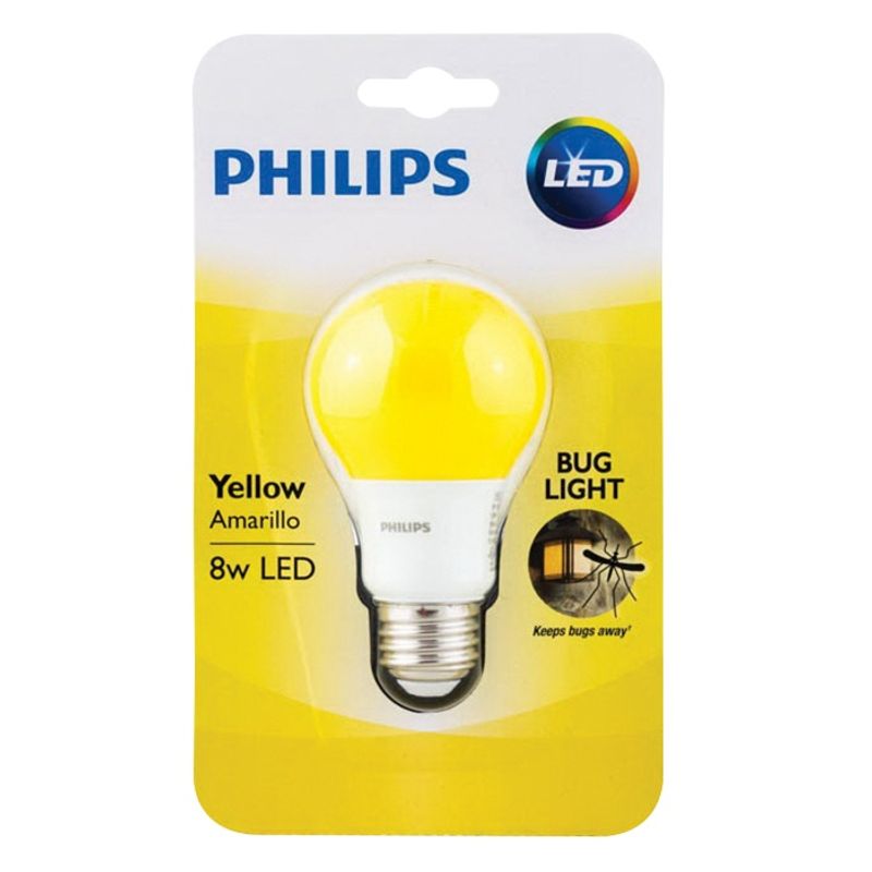 Philips Lighting 463190 A19 Bug LED Lamp 8 Watt E26 Medium Base CRI Yellow