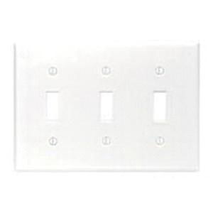 Leviton 88011 Thermoset Device Mount Standard Size 3-Gang Wallplate 3-Toggle Switch White