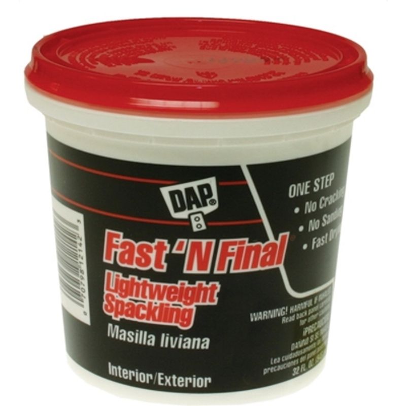 Metallics WDS20 Lightweight Spackling 1 qt White DAP Fast 'n