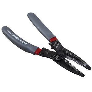 Klein Tools 1019 Wire Stripper/Crimper Multi-Tool 10-26-AWG Solid 12-28-AWG Stranded 7-3/4-Inch Gray/Red Klein-Kurve