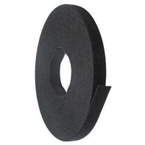 Rip-Tie W-75-MRL-BK Polyethylene Hook Polyester Loop Velcro Wrap Strap 75-ft Black