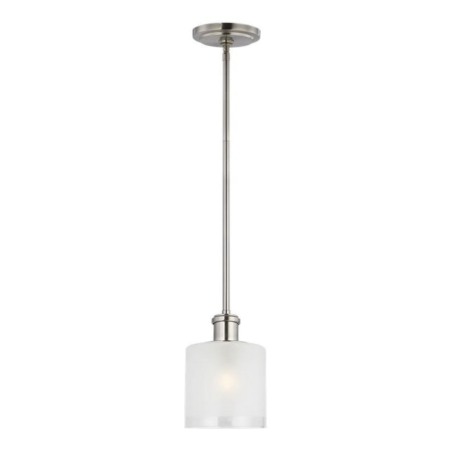 Sea Gull Lighting 6139801-962 1-Light Incandescent Mini-Pendant Ceiling  Light 75-Watt 120-Volt Brushed Nickel Norwood