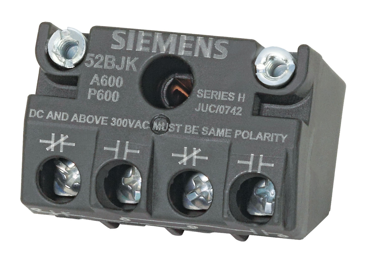 Siemens 52BJK Heavy-Duty Touchsafe Contact Block Screw Terminal 1
