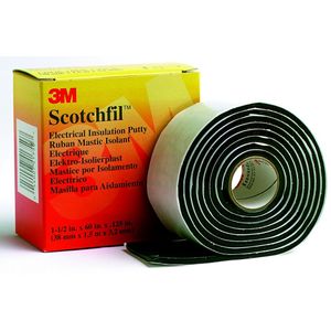 3M SCOTCHFIL Self Fusing Electrical Insulation Putty 60-Inch x 1.5-Inch x 125 mil Black Scotchfil