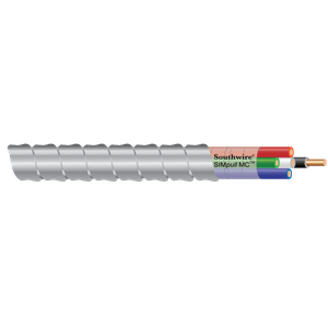 WCU-MC-CU-12/2-ALUM-JACKET-250 Copper Conductor Aluminum MC Armored Cable 12/2 250-ft Coil