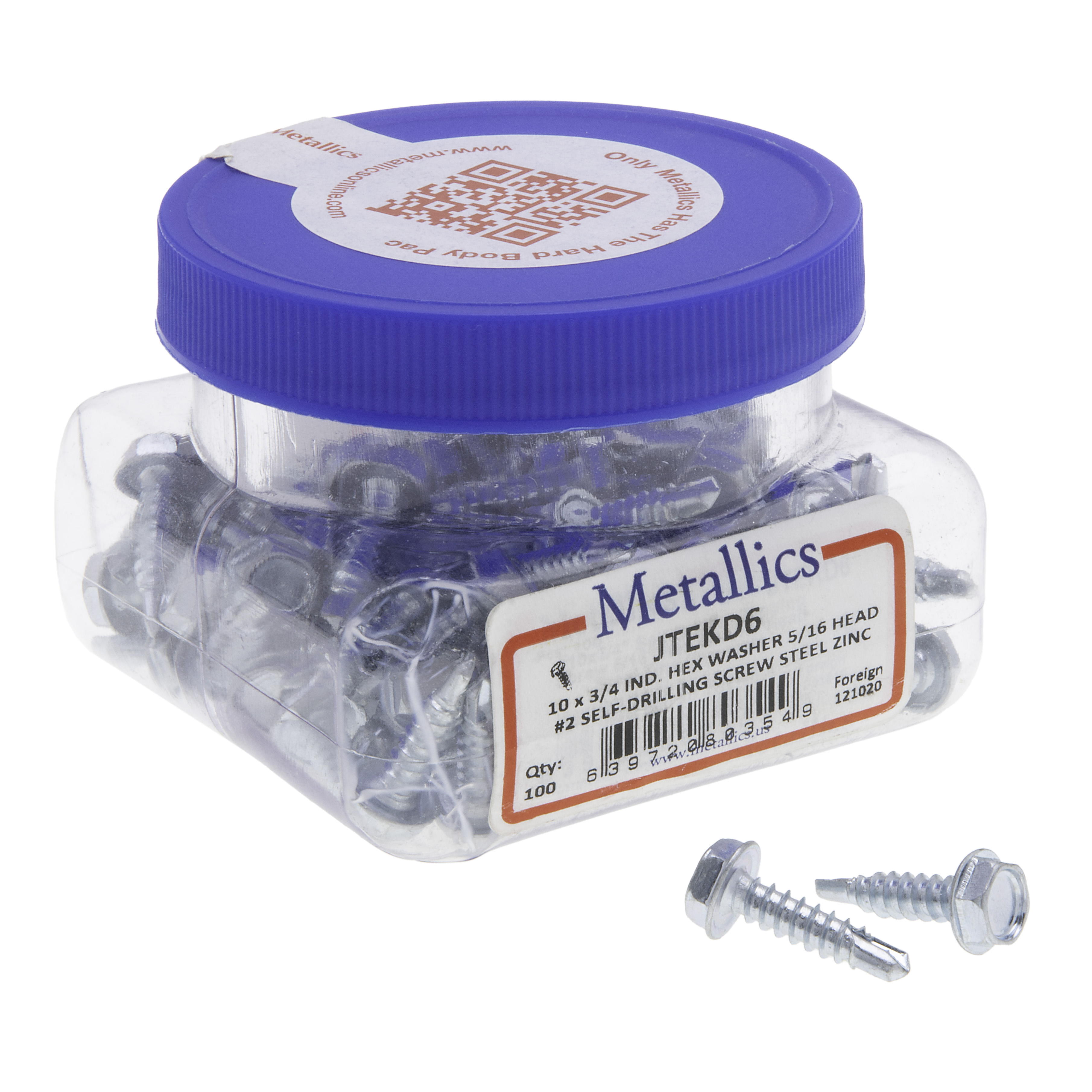 Metallics JTEKD6 Zinc Chromate Steel Phillips Drive Pan Head Self