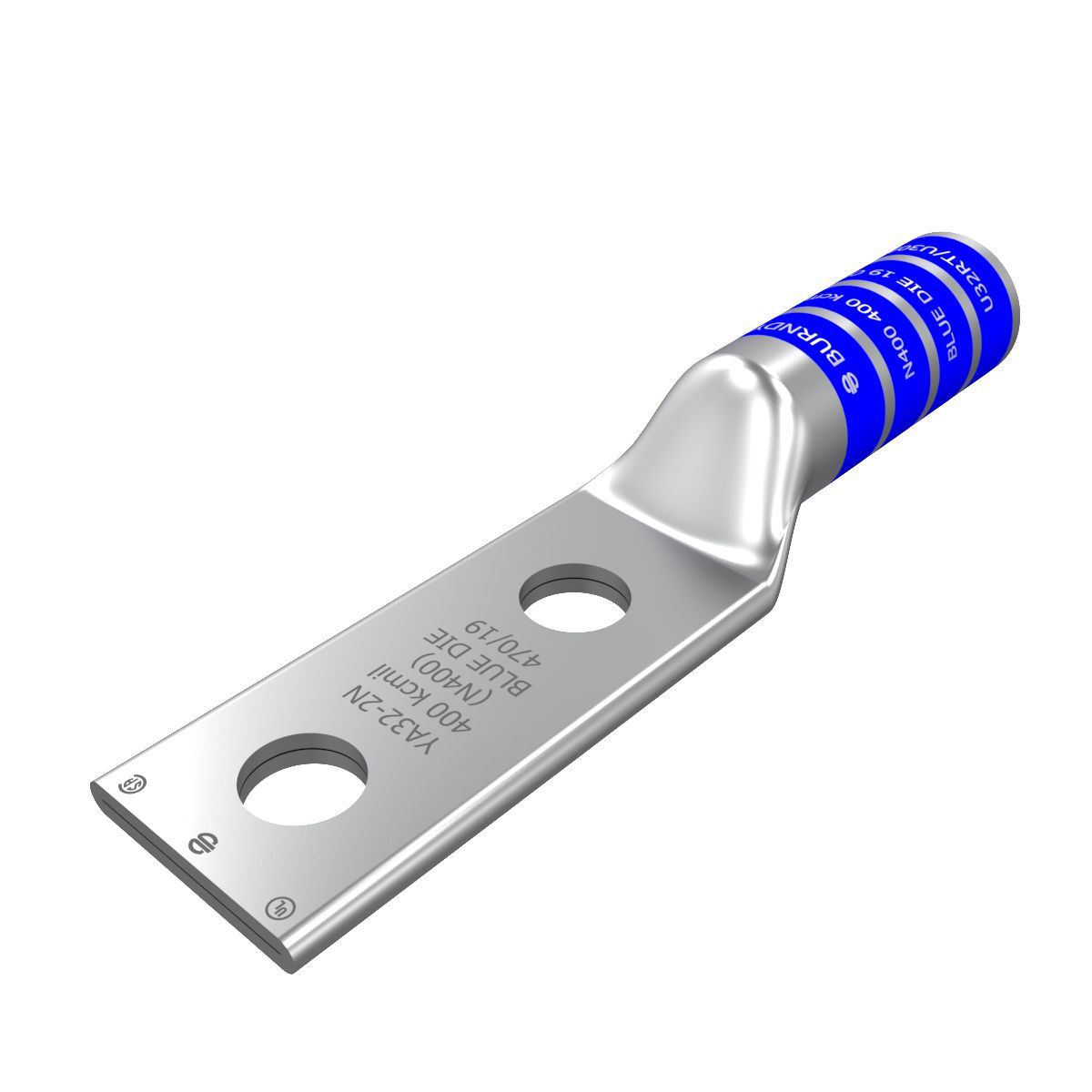 Burndy YA322N Electro Tin Plated Copper 2-Hole YA-2N Compression